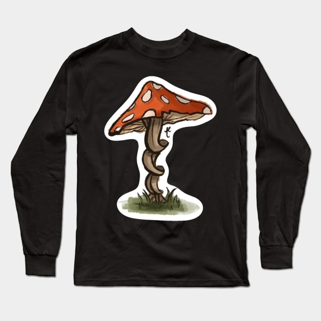 twisty red mushroom Long Sleeve T-Shirt by avercado-art